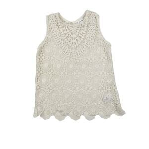 Art Class Off White Crochet Lace Sleeveless Top